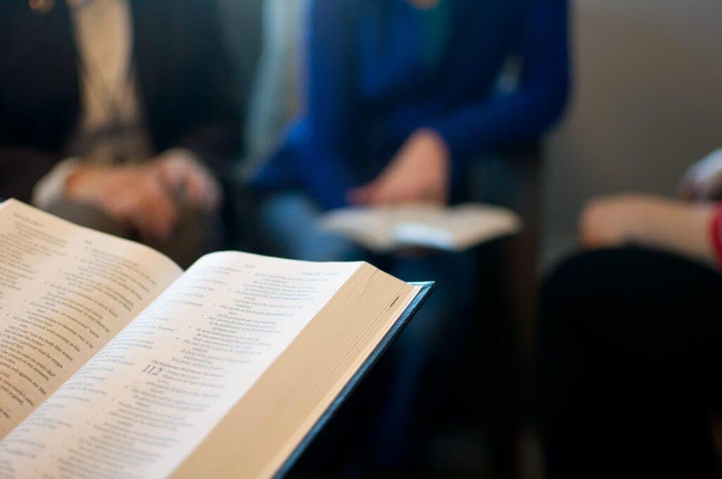 Adult Bible study small group at College View