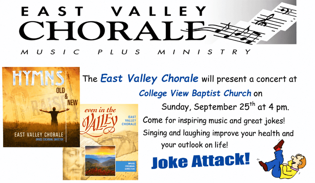 East Valley Chorale Music Plus Ministry Concert at College View Baptist Church